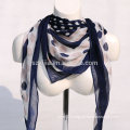 Fashion ladies dot print square cotton scarf